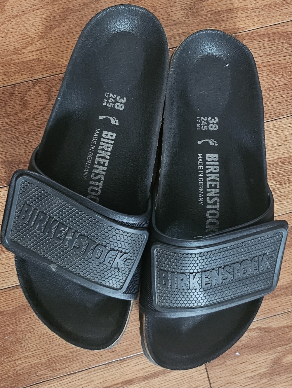 Birkenstock  Black Slide Sandals - Classic Adjustable Strap